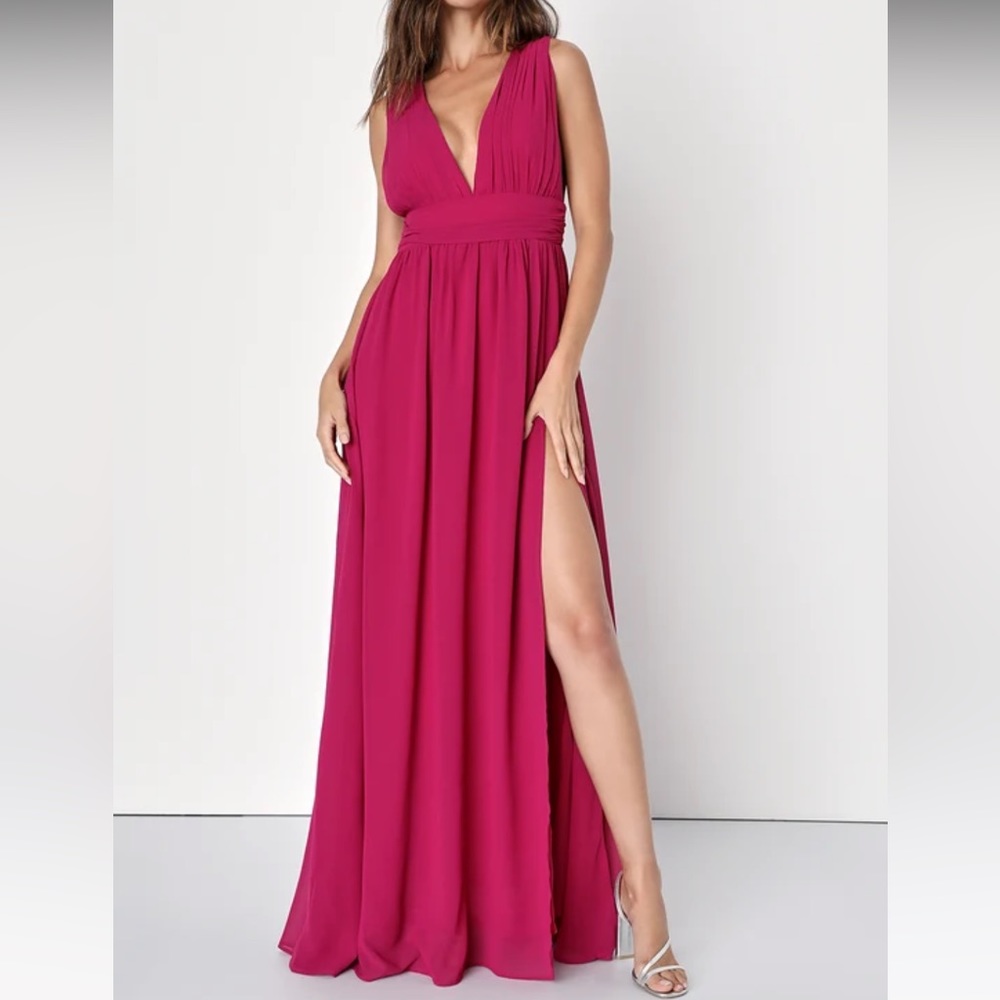 Lulus Heavenly Hues Magenta Maxi Dress- Size M